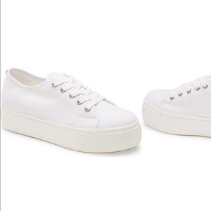 White platform sneakers